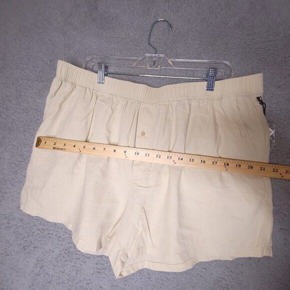 Treasure & Bond Womens Casual Shorts Beige Linen Blend Pockets Button 1X‎ New - Picture 4 of 10